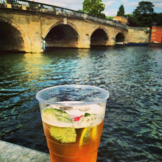 A Pimms with a view (mind the plastic glass.. health and safety and all...)