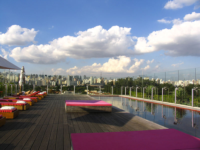 The rooftop pool at Hotel Unique, São Paulo