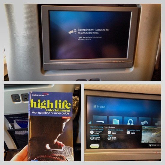 British Airways World Traveller Plus IFE system