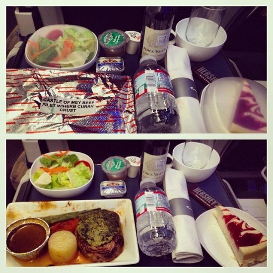 My dinner on-board wasn't fab