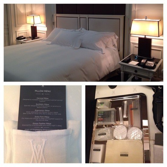 Incredible attention to detail - the bed, the pillow menu and the amenities drawer in the closer.