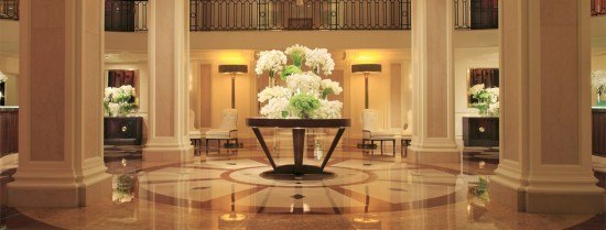 The stunning lobby at the Beverly Wilshire