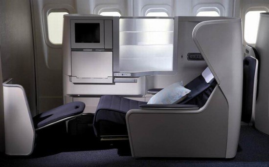 The BA Club World seat before it turns into a flat bed