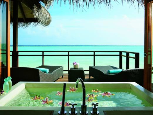 How is this for a bath with a view? We did have one on one of the rainy days and loved it.