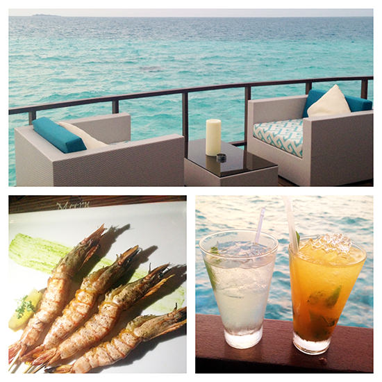 A drink with a view…. and the prawns were lovely too.