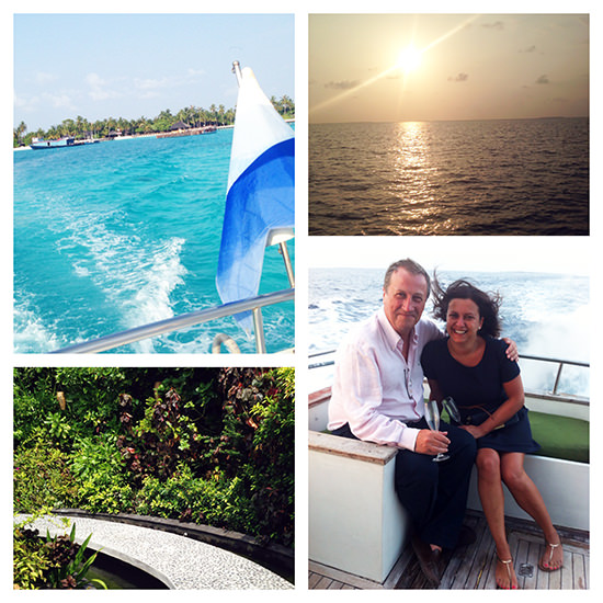 The last sunset, boat trip and spa... (and the only photo Mr. O and I have together!)