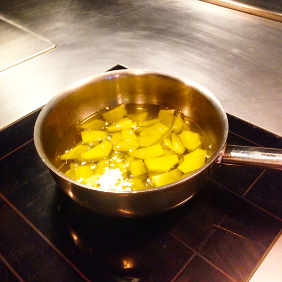 This 'boiling with olive oil' technique was new to me.