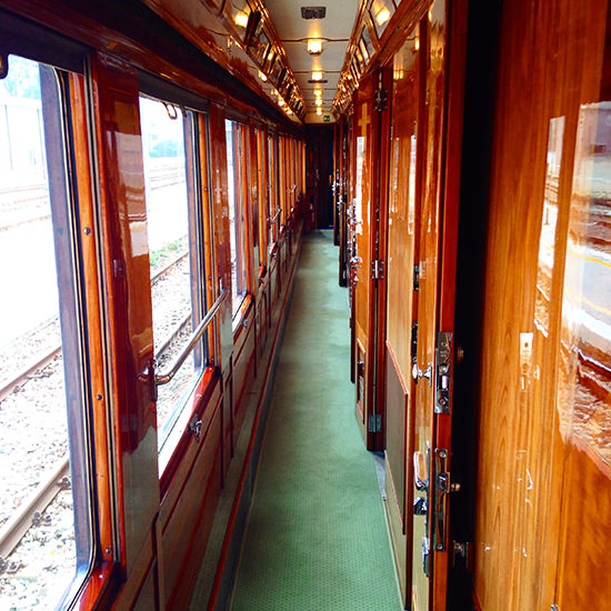 Our first view of the train - and where you can clearly see the cabins.