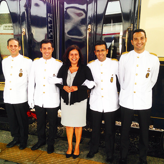 The lovely gentlemen who looked after us very well during our meals onboard the VSOE.