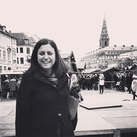 Mrs. O very happy in Copenhagen.