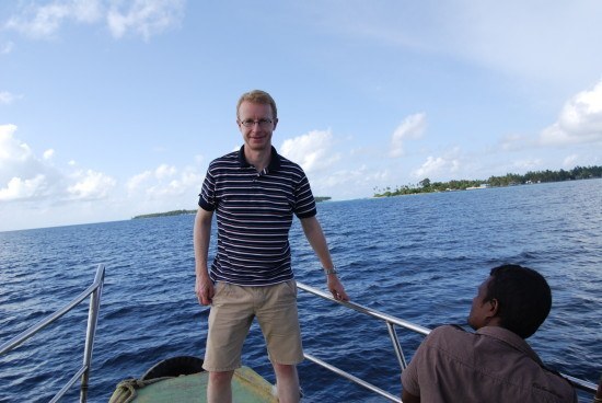Tom on a local ferry