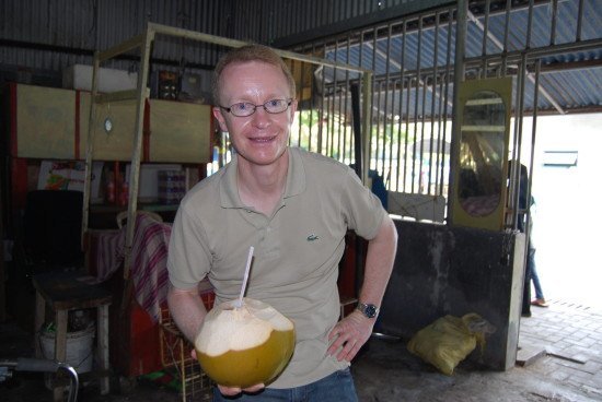 Tom sampling the local happy hour