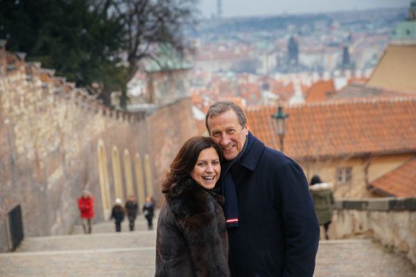 The walk up to Prague Castle is considerable. But totally worth it at the end. Photo by Eliska Fischerova for Flytographer.