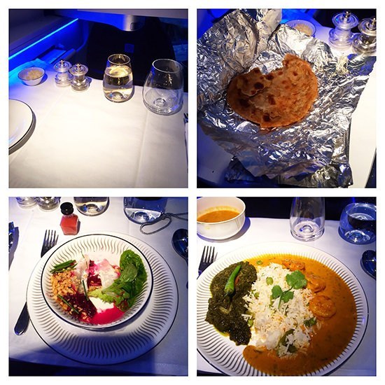 Our lunch onboard Jet Airways' Premiere cabin