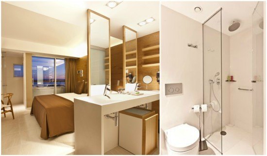 Open plan bathroom.