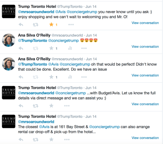 For when people ask - how can luxury hotels use twitter properly? This would be an example. A very good one.