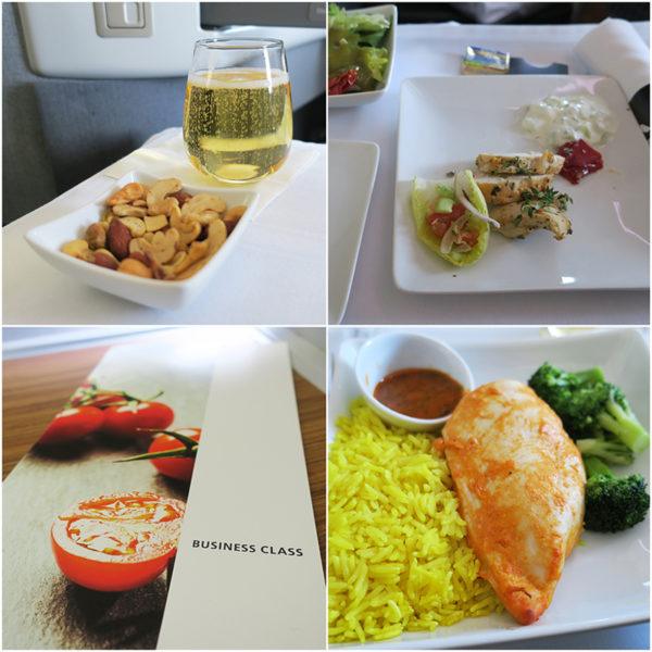 AA American airlines business class seat review 777-300 meal flight review american airlines business class london to miami B777-300 main meal