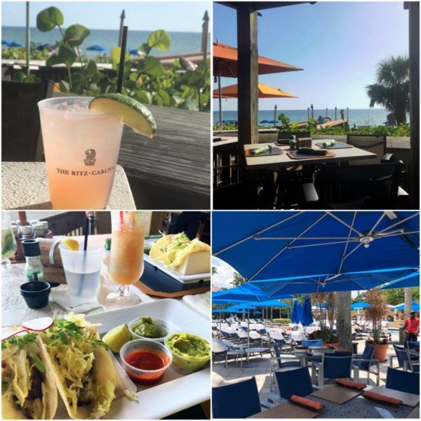 luxury weekend in naples florida ritz carlton beach lunch plastic glasses