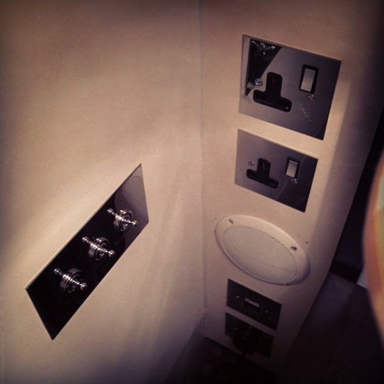 Best "by-the-bed" socket arrangement I have ever seen. Noted, One Aldwych.