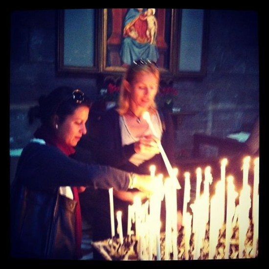 Lighting a candle Lighting a candle