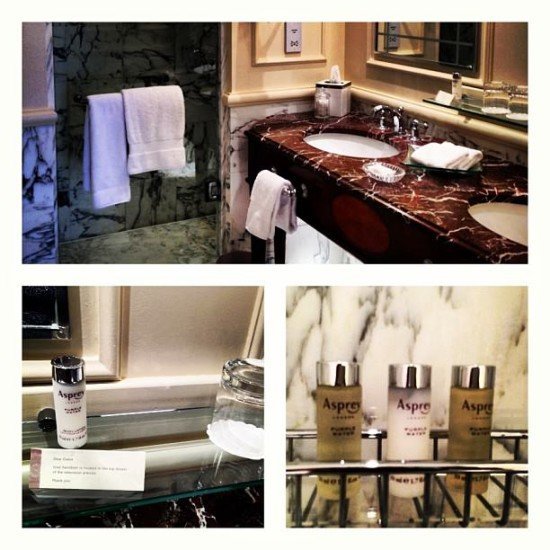 The large bathroom in the Belvedere Suite