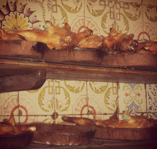 The delicious suckling pig at Sobrinos de Botin The delicious suckling pig at Sobrinos de Botin