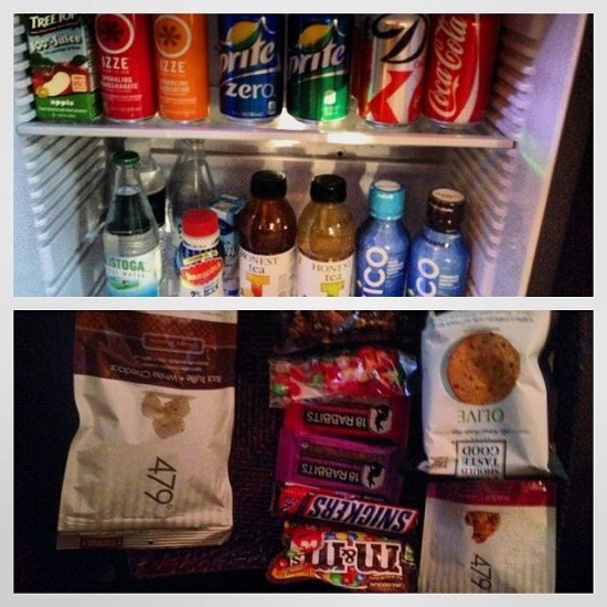 A very well stocked complimentary mini-bar