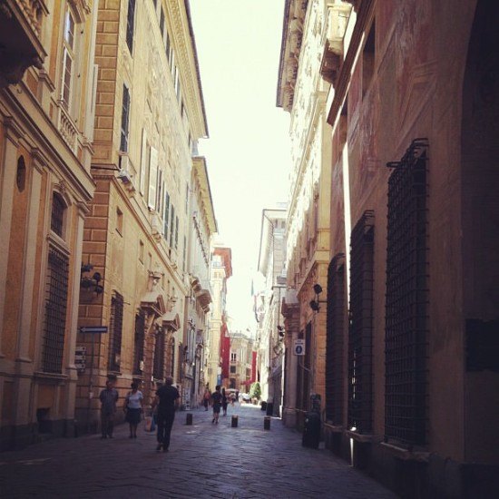 Via Garibaldi in Old Town Genova Via Garibaldi in Old Town Genova