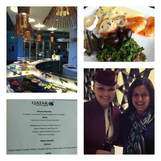 Really impressive with the attentive service, selection of food and drink and decor of Qatar Airways' lounge at London Heathrow
