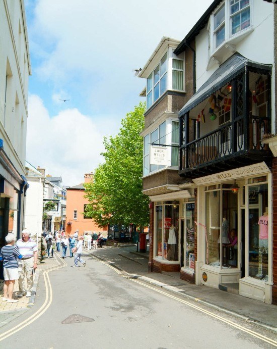 A rare moment of calm in Salcombe's main street