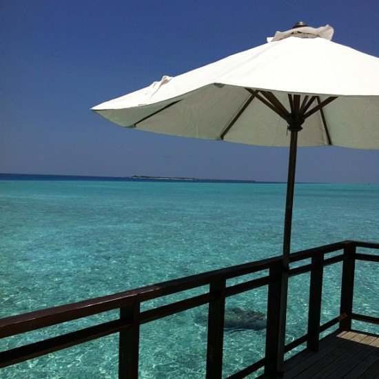 Complete privacy in our Water Villa deck